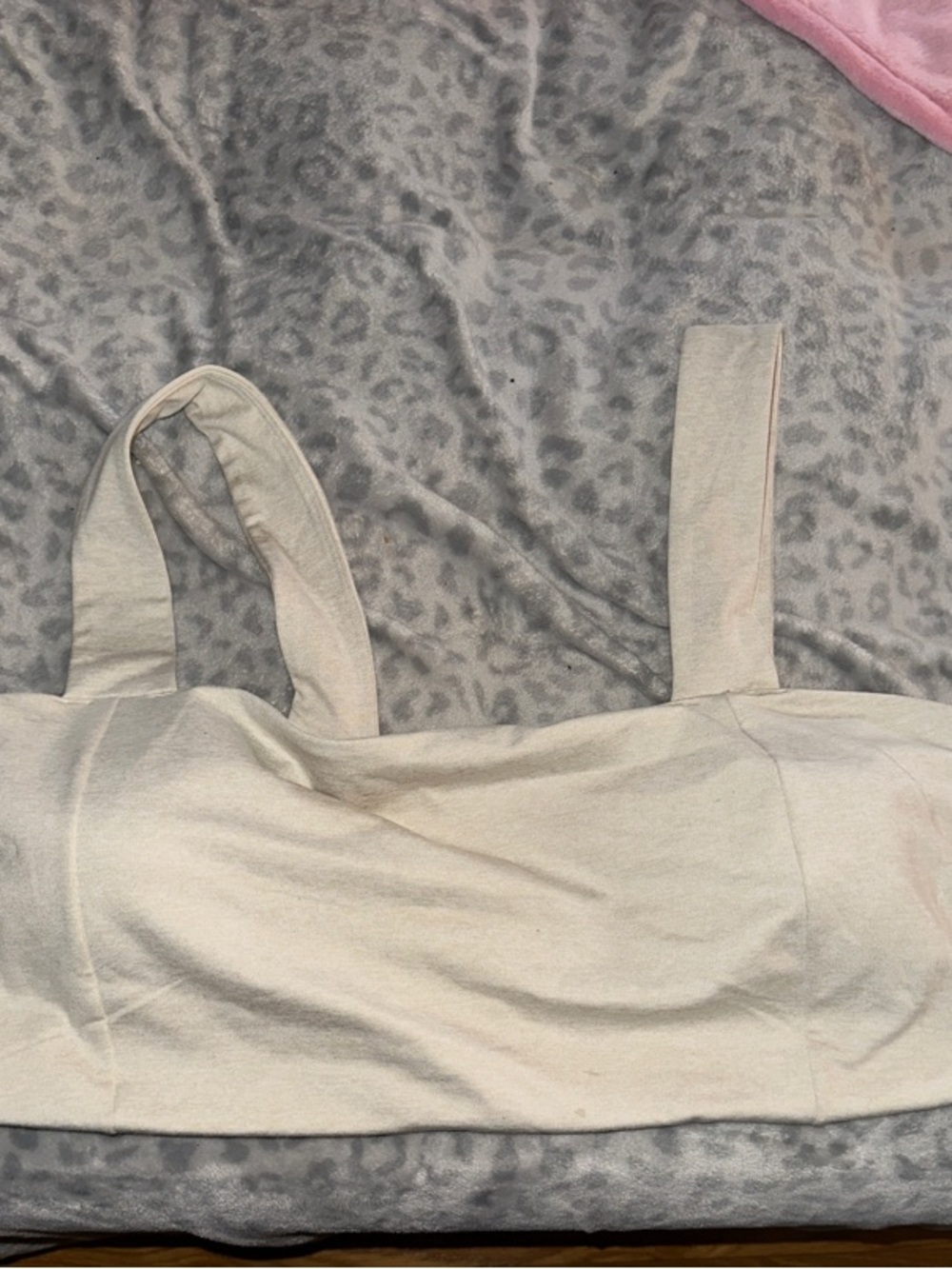 Old Navy Cloud Comfy Cream Cropped Tank Bralette